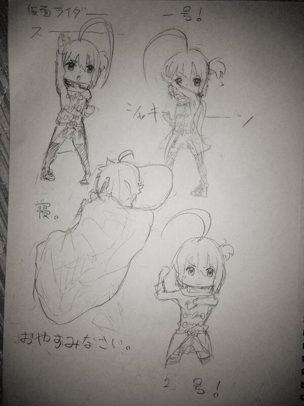 落書き貼りーの、寝ますーの。 
