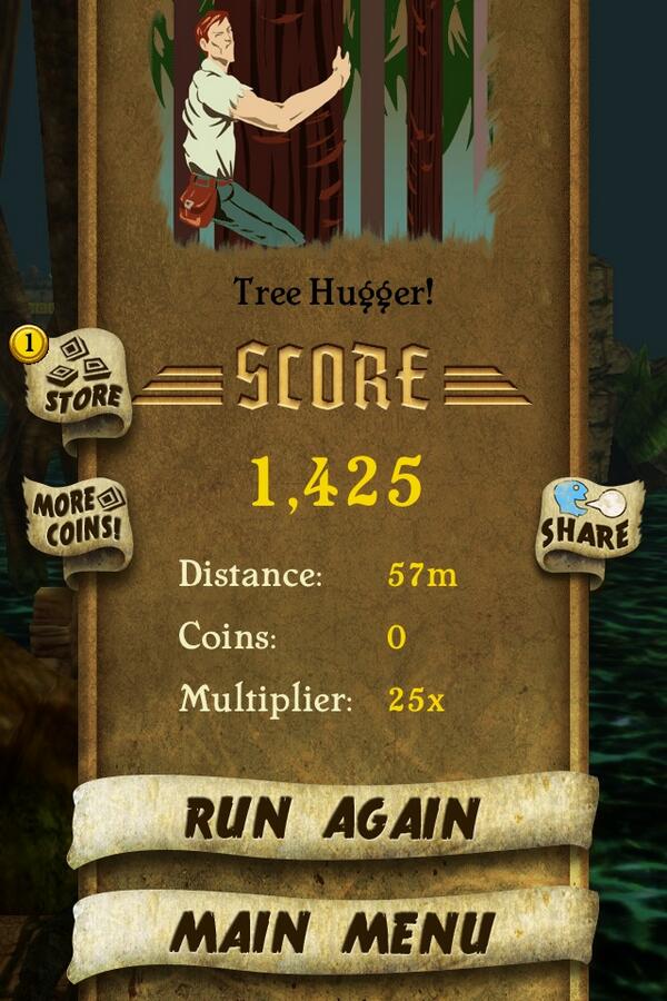 Makia_Millz's tweet photo. I got 1,425 points while escaping from demon monkeys. Beat that! http://t.co/GByAUqfAqk #TempleRun http://t.co/7hLl4fGk3P