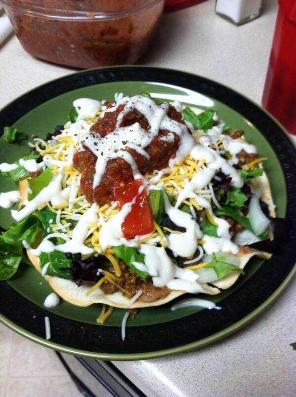 sarahbeery's tweet photo. Taco salad. Mmmmm http://t.co/cFdAkDzZNR