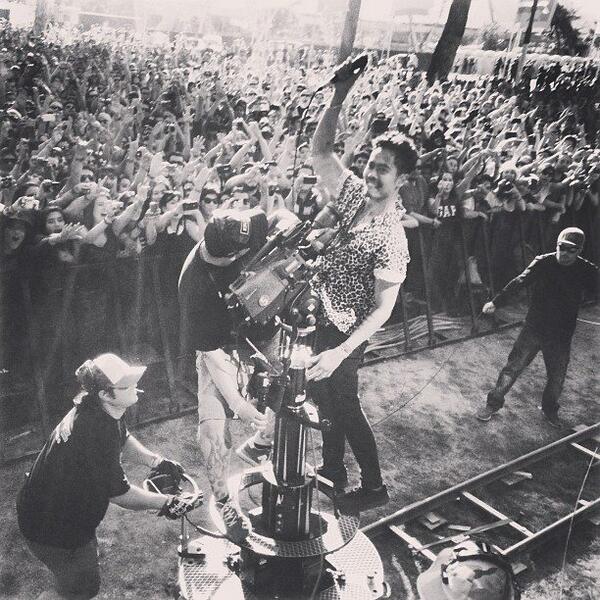 thetempertrap's tweet photo. On the train tracks, thank you Chile what a blast. @lollapaloozaCL http://t.co/sUqnHkiJzs