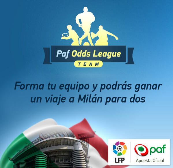 Paf_esp's tweet photo. Forma tu equipo, apuesta y viaja a Milán a ver un partido en San Siro @Apuesta10 https://t.co/AydqV5ULcH #OddsLeague http://t.co/zlniAYdtZo