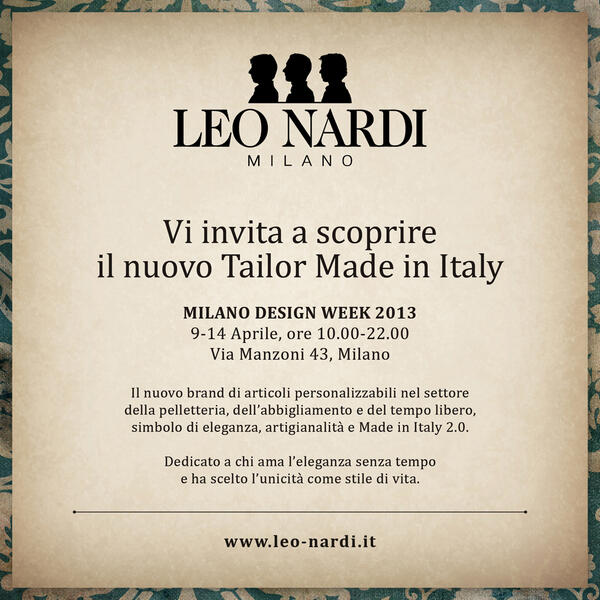 #LEONARDI, brand in vendita esclusiva su #MCJSelection, domani debutta al #FuoriSalone 2013. #segnoDsegno