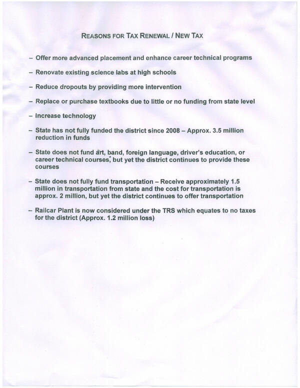 9 Good Reasons for the Mill Tax. Make sure you VOTE on Tue. 4-9-13.  #supportstudents #prideinourtribe