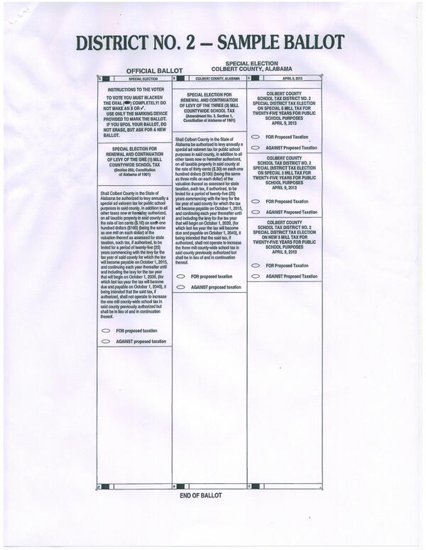 Preview of the Mill Tax Ballot.  Make sure you VOTE YES for the Mill tax to support our schools. #prideinourtribe.