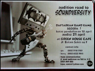 LUCKYstudioband's tweet photo. " @realLARA_ID: SOUNDVERSITY Buat @anakbandPKU yg mau daftar bisa di @LUCKYstudioband ... TERBATAS &amp; FREE !!! http://t.co/K7Dl2DlI1D"