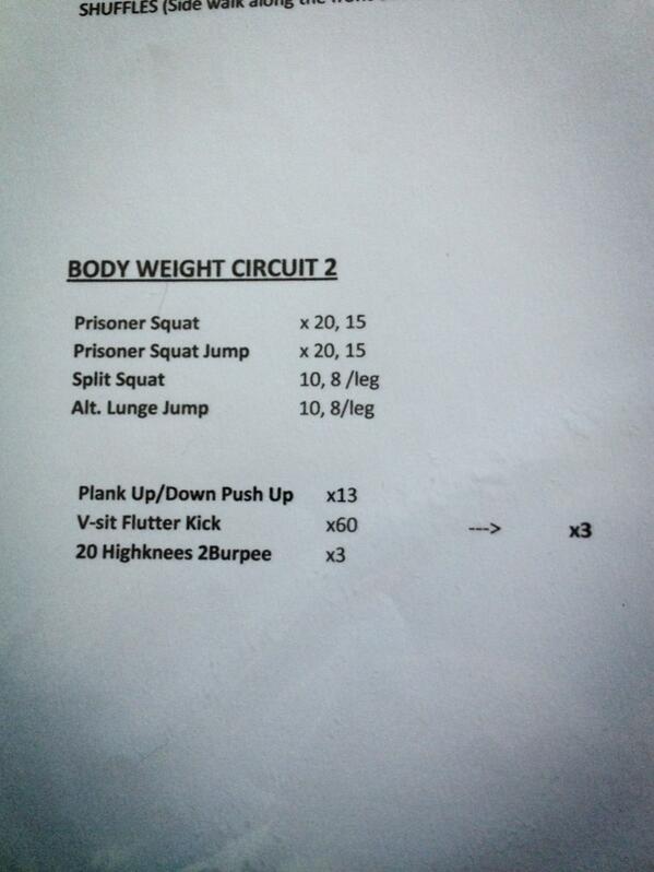 KitchenAbs13's tweet photo. Here's a great work out I do with my team #bodyweightcircuit #workout #traindirty #volleyball #getfitordietrying http://t.co/h67NRMZsiH