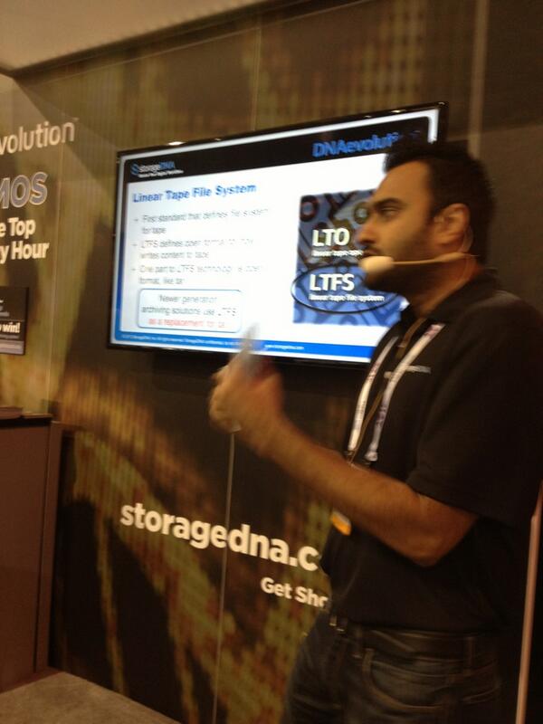 KeyCodeMedia's tweet image. TC discussing the #LTFS for #DNAevolution archiving any workflow for any pipeline  @NABShow