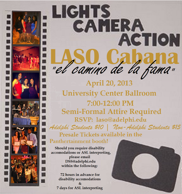 LASOadelphi213's tweet photo. LASO CABANA. SATURDAY. APRIL 20TH. TICKETS ARE NOW ON SALE AT THE PANTHERTAINMENT BOOTH! GET YOURS! http://t.co/4GlDlpV5J7