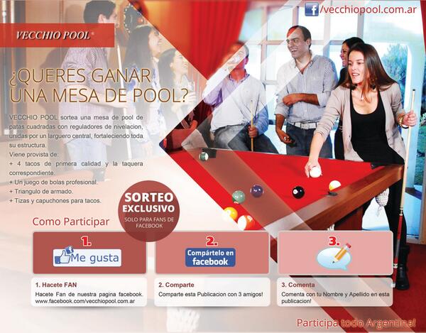 vecchiopool's tweet image. ¿QUERES GANAR UNA MESA DE POOL?
Hacete FAN y podés ganartela!

facebook.com/photo.php?fbid…