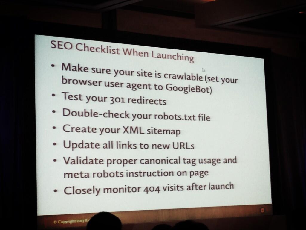 socialshark: SEO checklist when launching an eCommerce site. #magentoimagine http://t.co/8ffal9IUgf