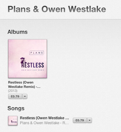 plansmusicuk's tweet photo. Now available for your downloading pleasure. Restless - Owen Westlake Remix. Shout out to @owenwestlake #RT (RT) http://t.co/TS735Fi6Xn