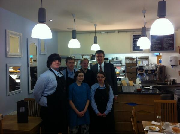UKGovScotland's tweet photo. .@MichaelMooreMP in Inverness @Artysans a social enterprise for young people to work with hospitality professionals. http://t.co/op8TwMoklY