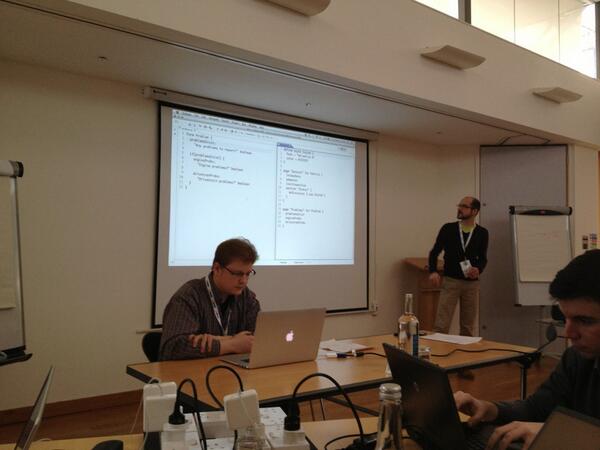 pmolinam's tweet image. #lwc2013 spoofax guys. Eelco Visser et al. Now presenting