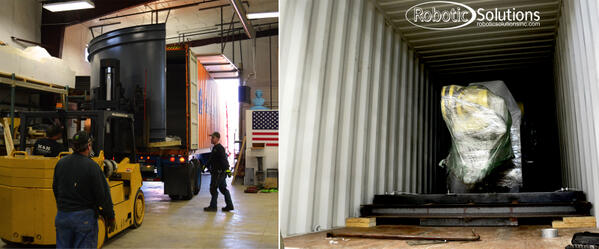 RoboSolution's tweet photo. Shipping another #robot system today = 3 trucks! http://t.co/0WAjdElqcG