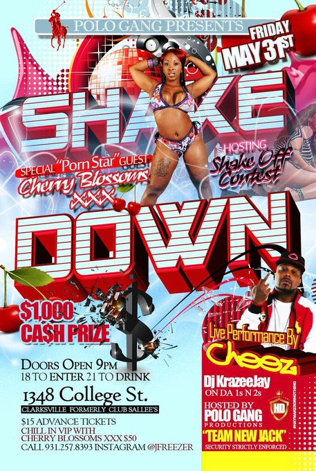 Clarksville, TN. I hope yall are ready!! May 31,2013 POLO GANG PRESENTS "SHAKE DOWN" HOSTED BY ME !!