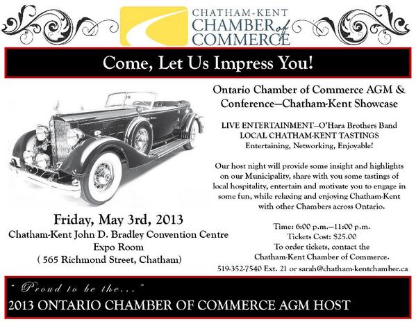 cmappleton's tweet image. Ontario Chamber of Commerce social event of the year - don't miss out!!