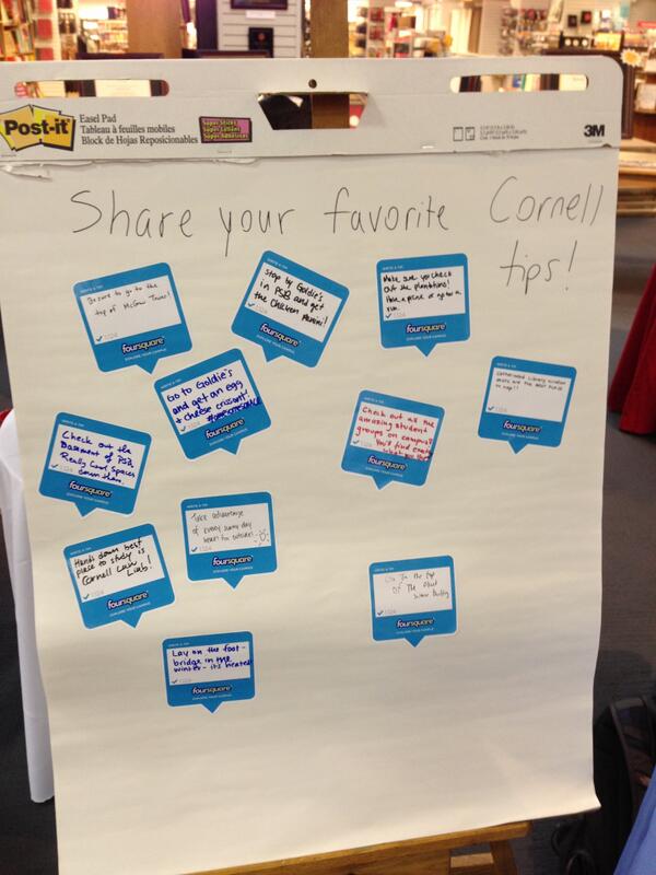 iperry's tweet photo. real life @foursquare tips at the @CornellStore! @4sqOnCampus #4sqDay http://t.co/dSDggla95o