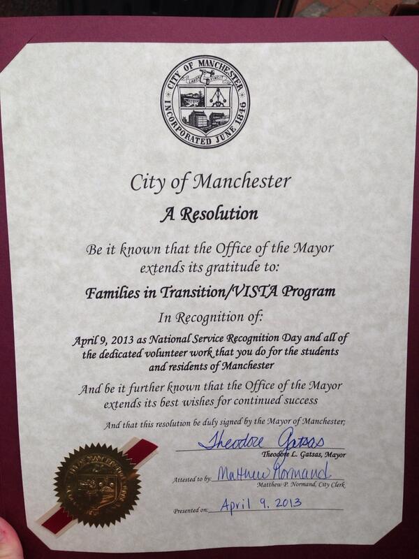 jcitorik's tweet photo. Just shook hands with Mayor Gatsas as he delivered a proclamation in recognition of national service! #AmeriCorps #NH http://t.co/F3N6sv9PbD