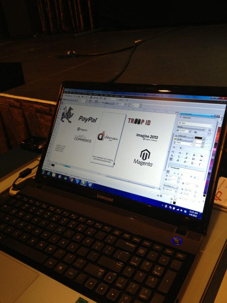 kt_hudson: Getting a custom iPhone cover at #magentoimagine thanks to @LiveOn2012 ! http://t.co/MsIHMUvutI