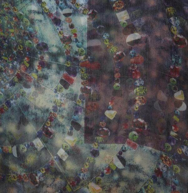 A close up of the Jewel Web Scarf. Lovely Spring/Summer Colours. #Jewels #Fashion