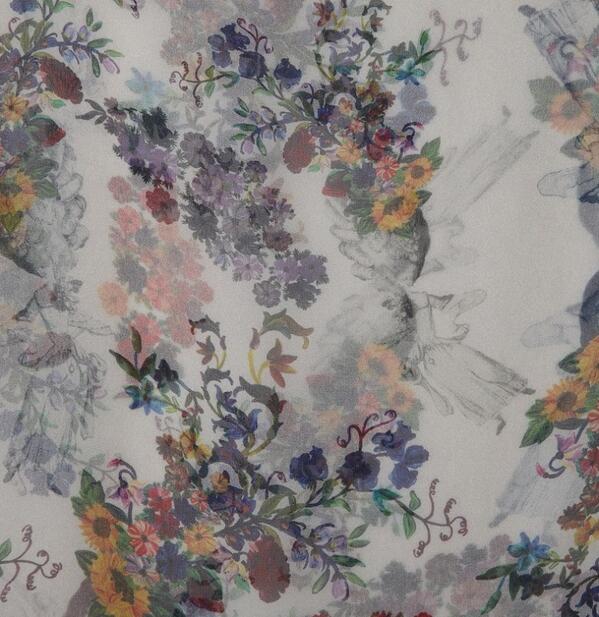 A close up of the Country Garden Design #Scarves #SpringSummer #Fashion #Accessories