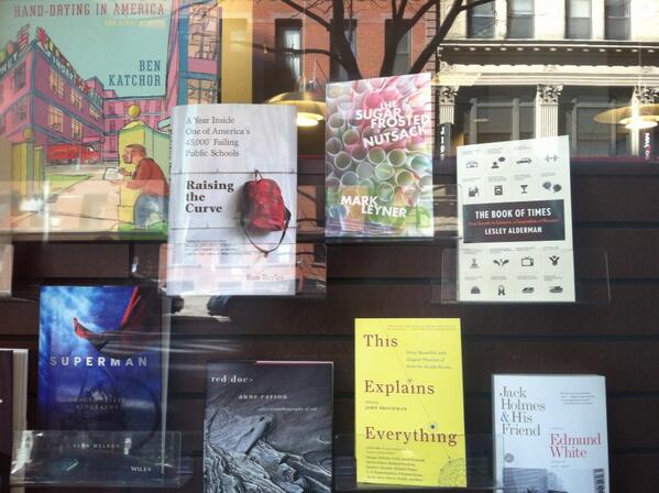 TimeStats's tweet image. My book made the Barnes and Noble window. Yippee.