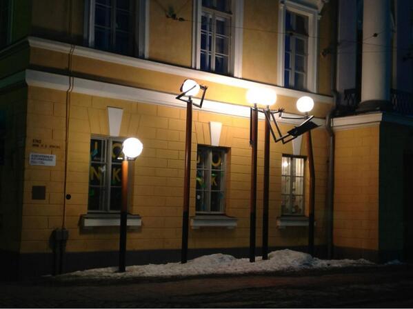 DareToLight's tweet image. Photo blog: A group of cheerful lighting masts singing on a street corner in Helsinki, Finland bit.ly/12zoNPd