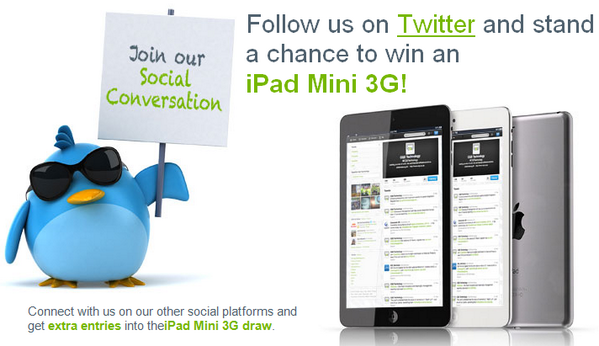 Follow <a href="/CQSTechnology/">Jhon Taylor</a> on Twitter &amp; win an iPad Mini. T's&amp;C's apply: tinyurl.com/cp979dc all RT get another entry