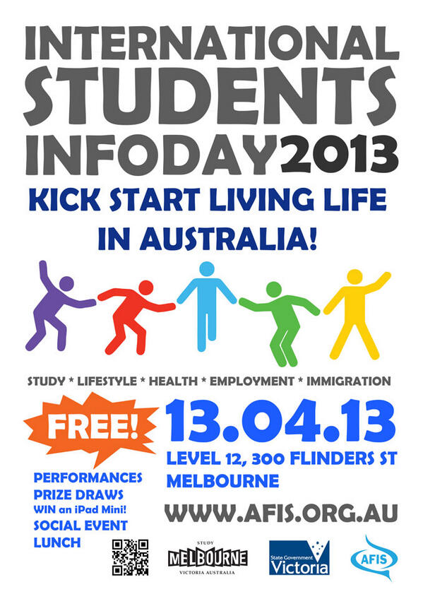 AFISorg's tweet image. Our Information Day is back this semester on 13th April 2013. This event is completely funded by City of Melbourne.