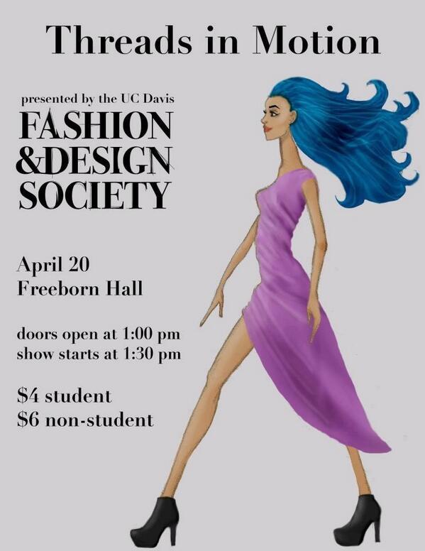 ucdavisFADS's tweet photo. April 20th come show support! #fashion #college http://t.co/LRNTRmKXGM