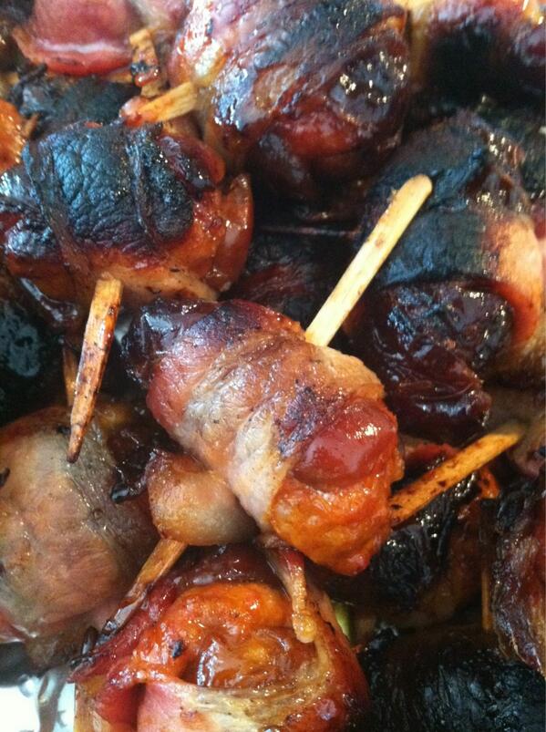 Dates, chorizo  wrapped in bacon today For the Directors Guild of America.