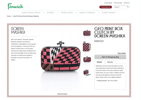 DoreenMashika's tweet photo. @FenwickofBondSt  - Now stocking Doreen Mashika Geo Print Clutch. Grab yours while stocks last. http://t.co/J7HIj3q90o