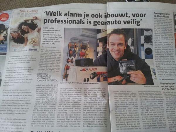 CARlectra's tweet photo. CARlectra in de Oude IJsselstreek Vizier, redactioneel stuk over alarm &amp; autodiefstal http://t.co/W9QmUysDzI