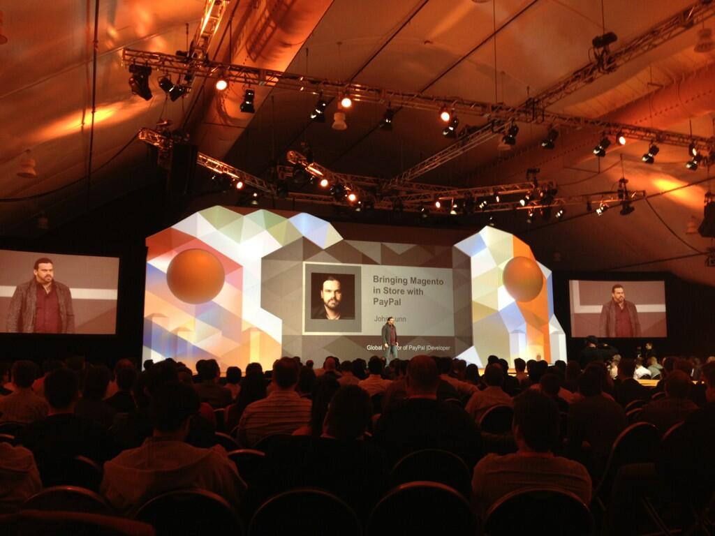 blackbooker: Welcoming the \"Head Wizard\" John Lunn from @paypal to the stage! #magentoimagine http://t.co/INqooG4AvG