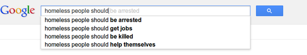 OSHousing's tweet photo. The top Google searches beginning with "Homeless people should" show us that it is time to break down misconceptions. http://t.co/MAq6maeSyK