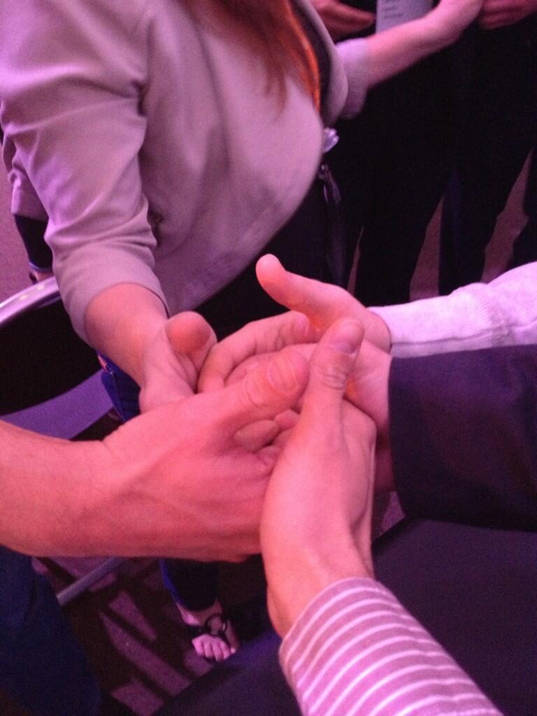 caughtintheflow: RT @aronstanic: Massive multiplayer thumb wrestling happening live at #MagentoImagine http://t.co/N0Hf7ttGNo