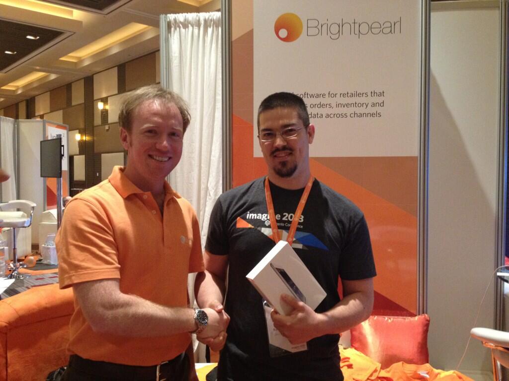 BrightpearlHQ: @bjhays congrats on winning the iPad mini in the #brightpearlchallenge at #magentoimagine http://t.co/h3N3N7qCKS