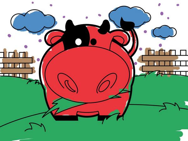 thelmaelizabeth's tweet photo. Woooo! Mi vaca es roja , pero es que esta enojada ;) coloreo feo hahahahaha http://t.co/WxVFdOsy79 http://t.co/3avP1AyjwD