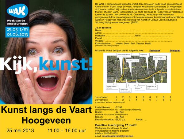 ...En de tweede flyer. Deze flyers zijn tevens de inschrijfformulieren voor de mensen die mee willen doen.
