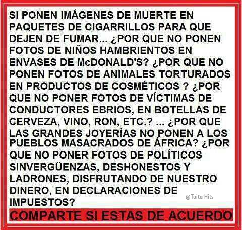 TuiterHits's tweet photo. No fumo,pero estoy super de acuerdo con esto. RT si tambien lo estas. http://t.co/nXP4VuiLvX