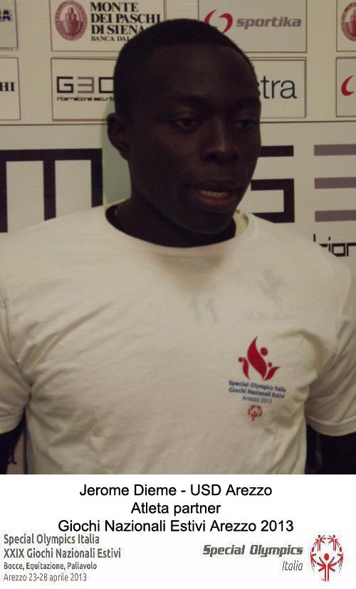 SpOlympicsAr's tweet photo. #JeromeDieme atleta partner dei #GiochiNazionaliEstivi #SpecialOlympics #Arezzo2013 http://t.co/Ku9iJo3GAr