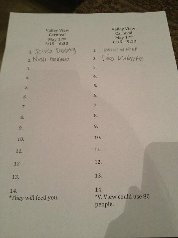 sign up for the valley view elementary carnival on may 17th!