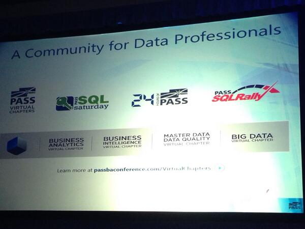 PASSMasterData's tweet image. Thanks @billgraziano for the mention of our Master Data and Data Quality Virtual Chapter in today&apos;s keynote #passbac