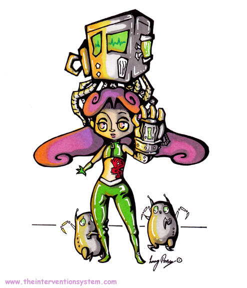 InterventionSys's tweet photo. 'don't use the machine!' doodle. #illustration #art #character http://t.co/60YxGBdraA