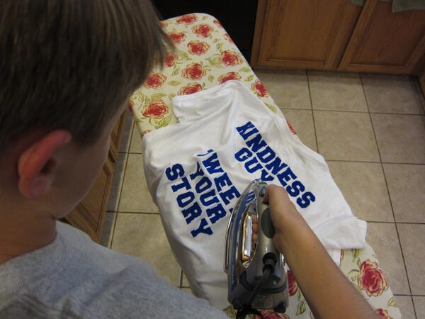 kindnessguy's tweet photo. Finally ironed the Kindness Shirt. Nearly done.. http://t.co/GI0IJSAnut