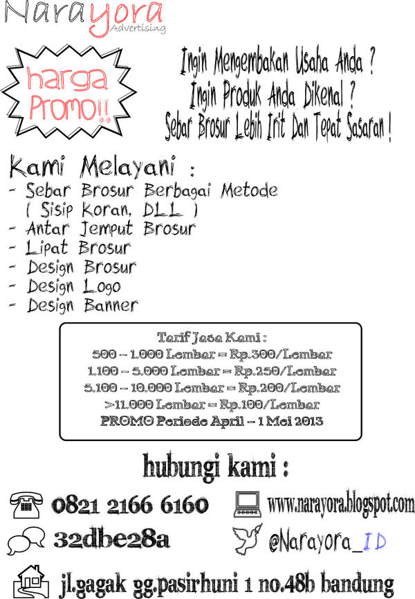 Jasa Sebar Brosur Narayoraid Twitter