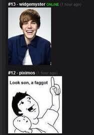 FinlayMoran's tweet photo. Justin bieber a faggot hahaha http://t.co/nLQk4YrHdi