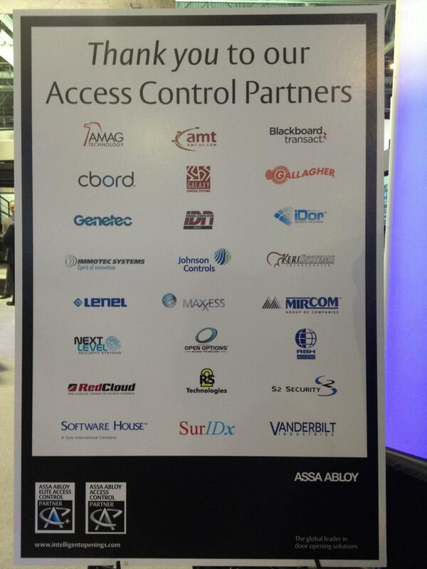ASSAABLOYDSSUS's tweet image. Join us for cocktails at booth 11065 in honor of our newest Access Control Partners #ISCW13