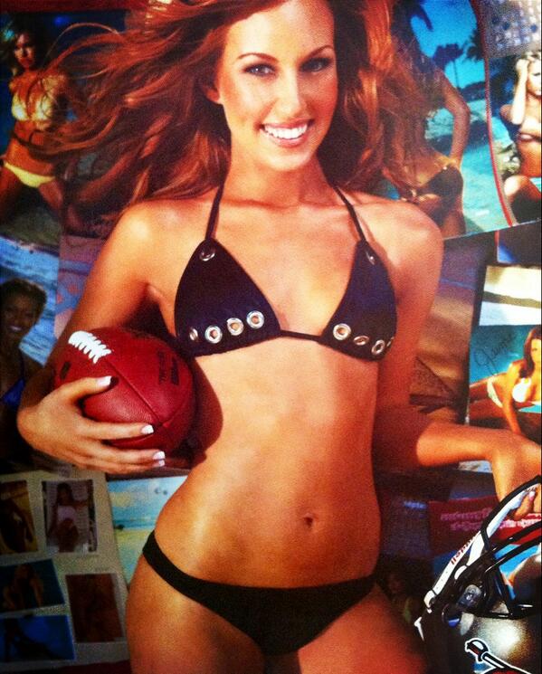 EssenceSwimwear's tweet photo. It's #tbbc #alum Jessica #throwback #nflswimwearcalendar #buccs #bikini #football #helmet @NFLCheerRT @Buccaneers360 http://t.co/TCLtnOnSA0