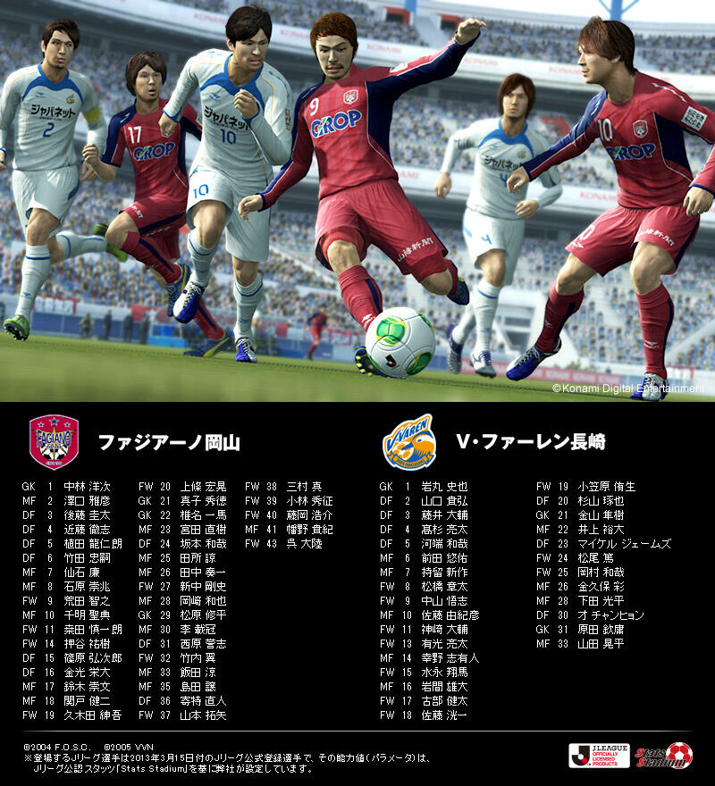 Efootball 公式 Jリーグ13年シーズン対応のデータパック配信決定に伴い 公式サイトを更新しました Q Amp Aもありますので ご覧ください 公式サイトhttp T Co Wufebjleua 画像はファジアーノ岡山 Vs V ファーレン長崎 Http T Co Gremjzwlmn Twitter
